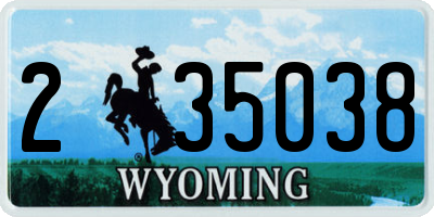 WY license plate 235038