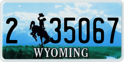 WY license plate 235067