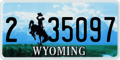 WY license plate 235097