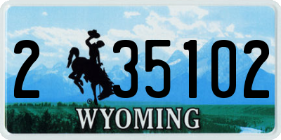 WY license plate 235102