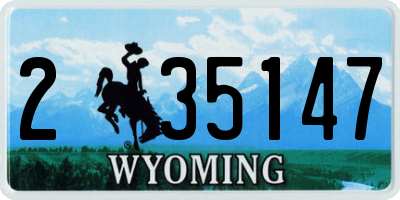 WY license plate 235147