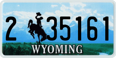 WY license plate 235161