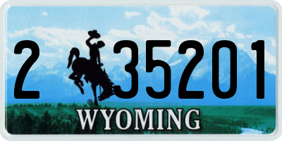 WY license plate 235201