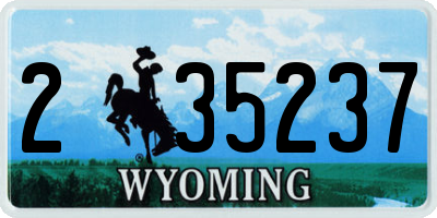 WY license plate 235237