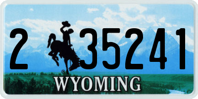 WY license plate 235241