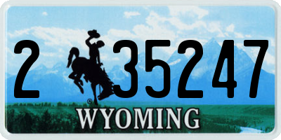 WY license plate 235247