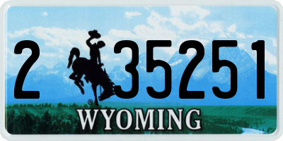 WY license plate 235251