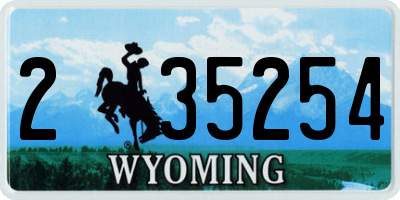 WY license plate 235254