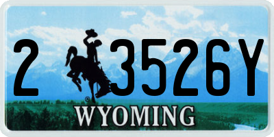 WY license plate 23526Y