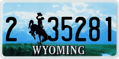 WY license plate 235281