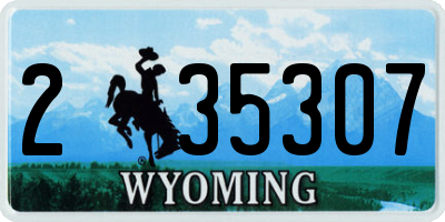 WY license plate 235307