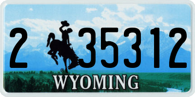 WY license plate 235312