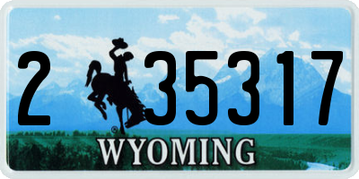WY license plate 235317