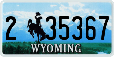 WY license plate 235367