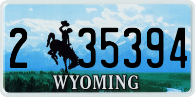 WY license plate 235394