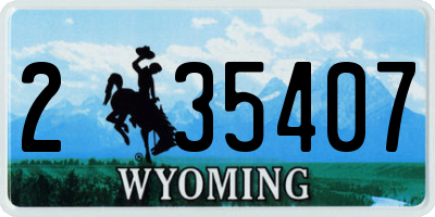 WY license plate 235407