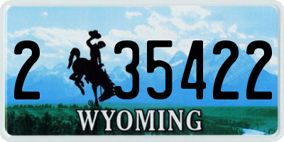 WY license plate 235422