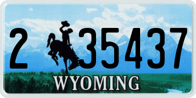 WY license plate 235437