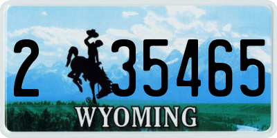 WY license plate 235465
