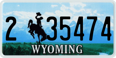 WY license plate 235474