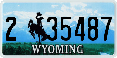 WY license plate 235487