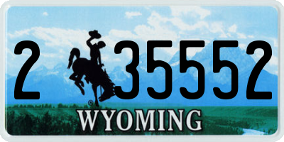 WY license plate 235552