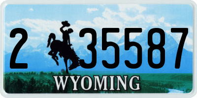WY license plate 235587