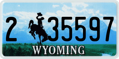 WY license plate 235597
