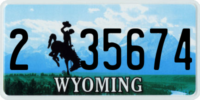 WY license plate 235674