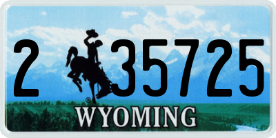 WY license plate 235725