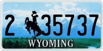 WY license plate 235737