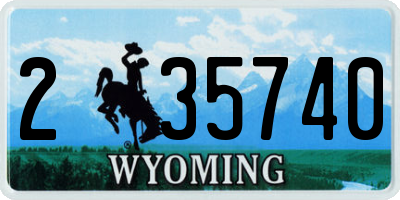 WY license plate 235740