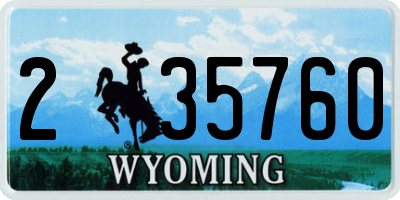 WY license plate 235760