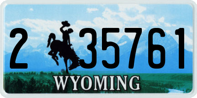 WY license plate 235761