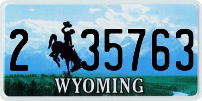 WY license plate 235763