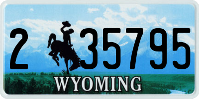 WY license plate 235795