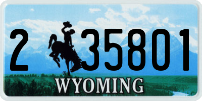 WY license plate 235801