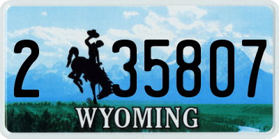 WY license plate 235807
