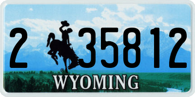 WY license plate 235812