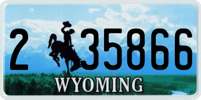 WY license plate 235866