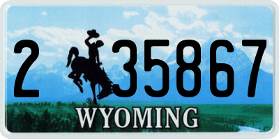 WY license plate 235867
