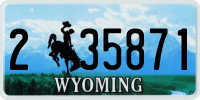 WY license plate 235871