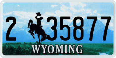 WY license plate 235877