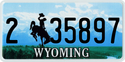 WY license plate 235897
