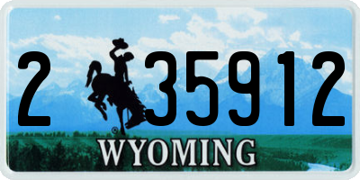 WY license plate 235912