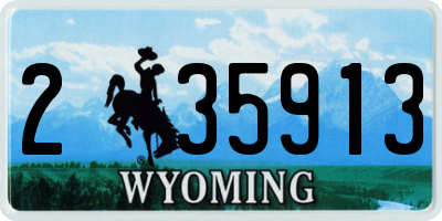 WY license plate 235913