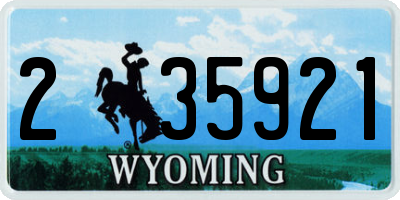 WY license plate 235921