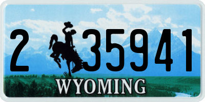 WY license plate 235941