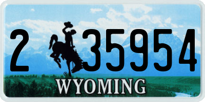 WY license plate 235954
