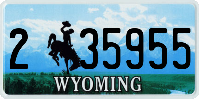 WY license plate 235955